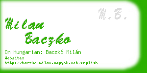 milan baczko business card